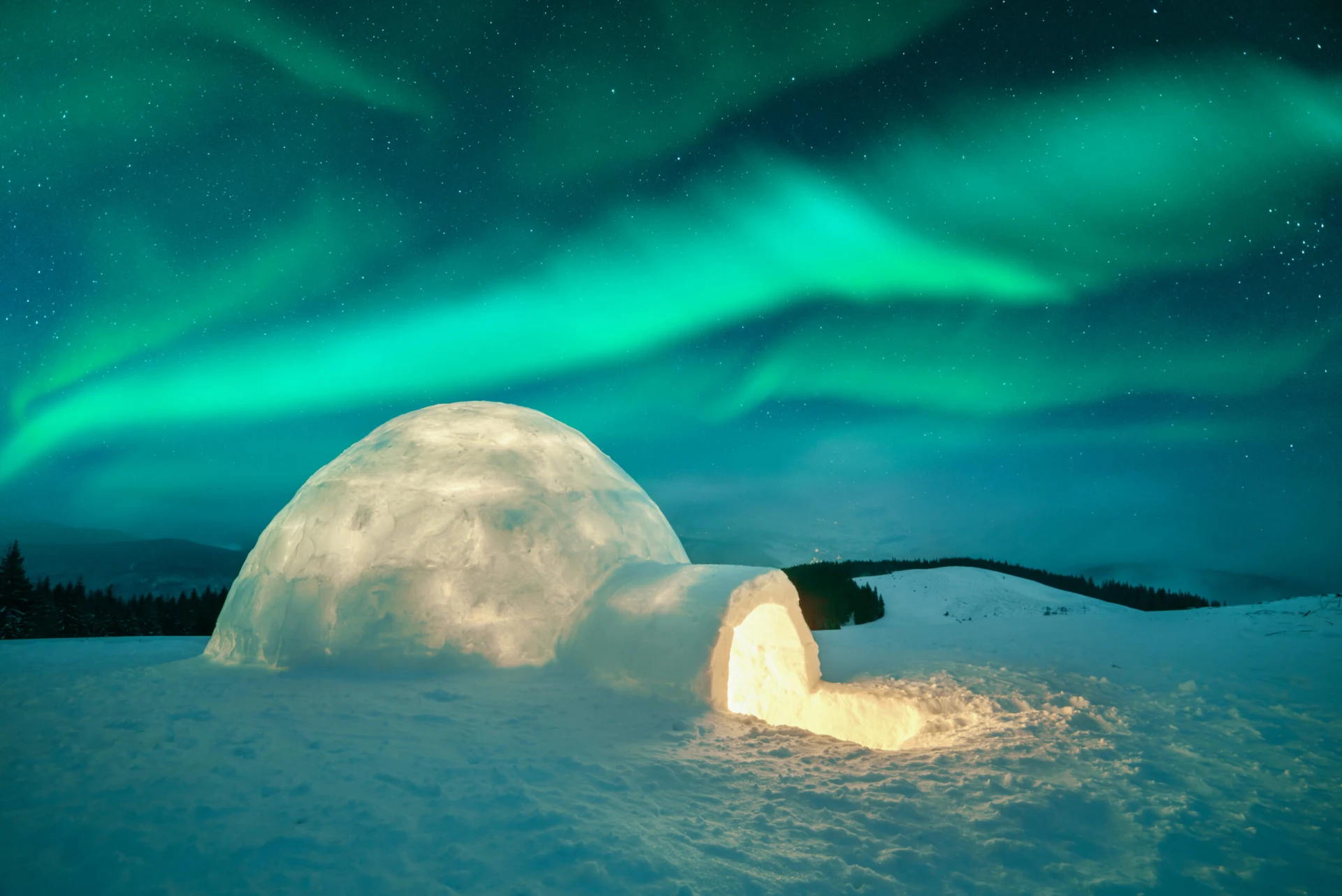 Auroras Boreales e Iglús  